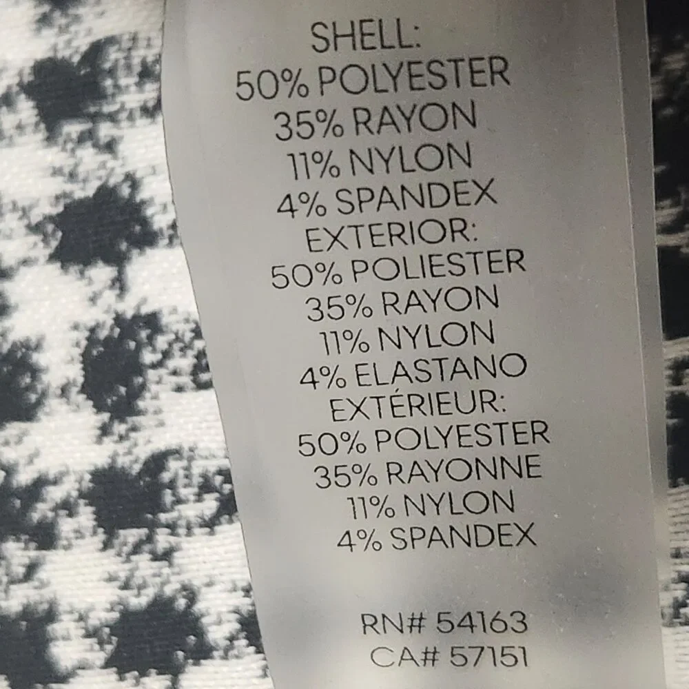 Calvin Klein Sheath Dress Size 12 Black White Houndstooth Sleeveless Zip - Picture 8 of 8